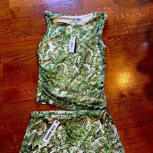 Steve Madden two piece set. Mesh.  Green reptile print. BNWT